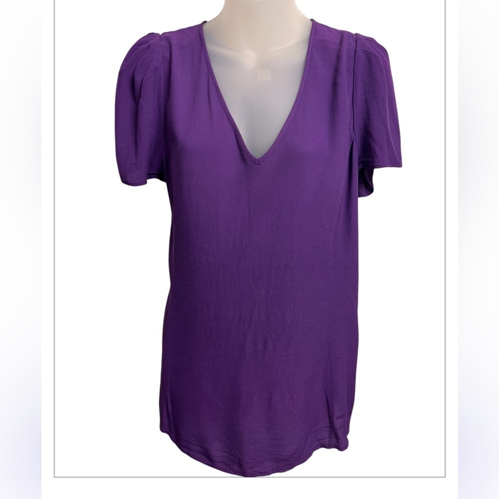 Banana Republic Factory Purple Short Sleeve Blouse size 10